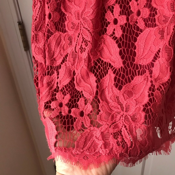 Adrianna Pappel dress.  Coral. Size 4P. V neck in back and front.  Fully lined - Picture 3 of 8